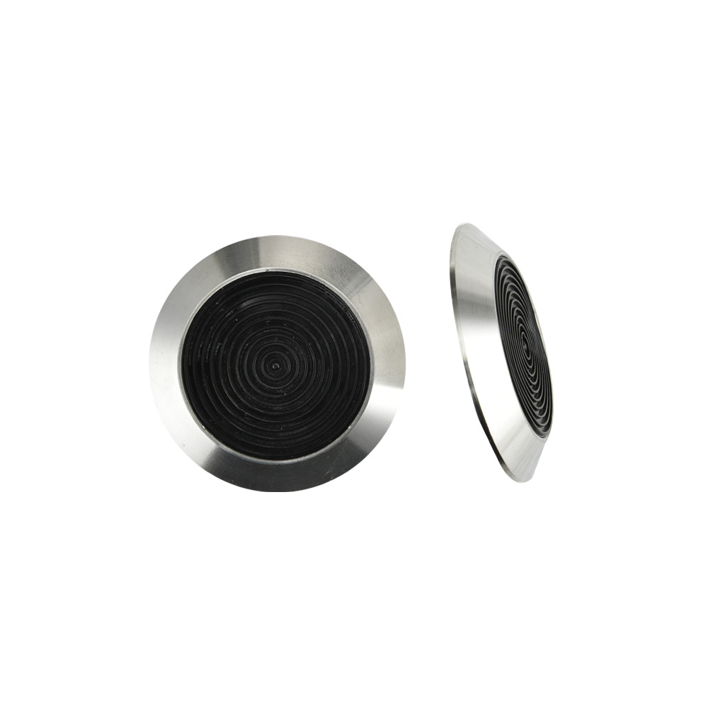 Pernos indicadores táctiles de acero inoxidable con inserto de PU amarillo/negro RY-DS156