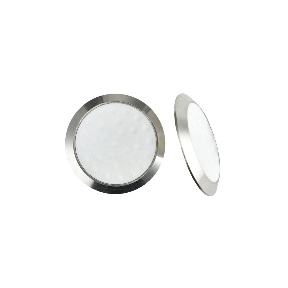 Pernos indicadores táctiles de acero inoxidable de 3 mm de altura con inserto de PU para pavimentación de advertencia de carretera RY-DS158